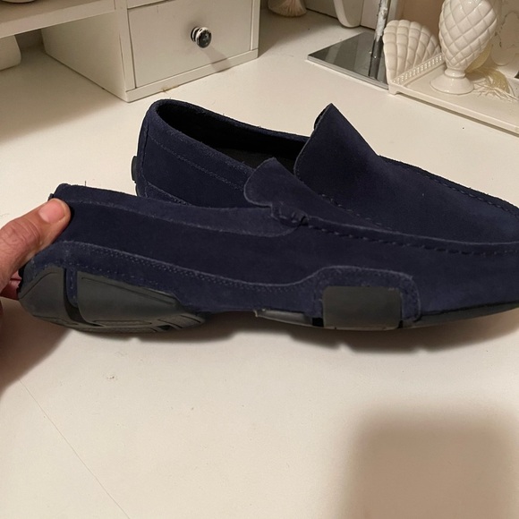 Keneth Cole Reaction, Navy blue suede slippers - Picture 3 of 9